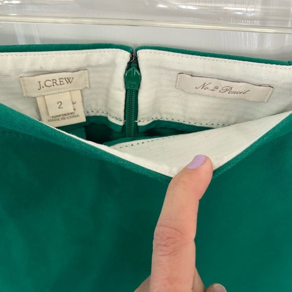 J. Crew Women's Green Pencil Skirt Size 2 - Picture 7 of 7